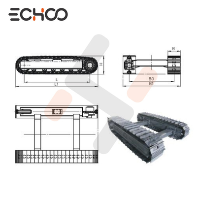 3 Tons Custom Track Frame Crawler Undercarriage For Mini Excavator